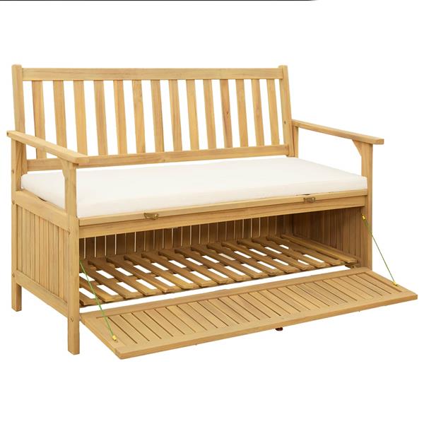 Grote foto vidaxl opslagbank met kussen met opslag met de deur 120 x 63 x 84 cm tuin en terras tuinmeubelen