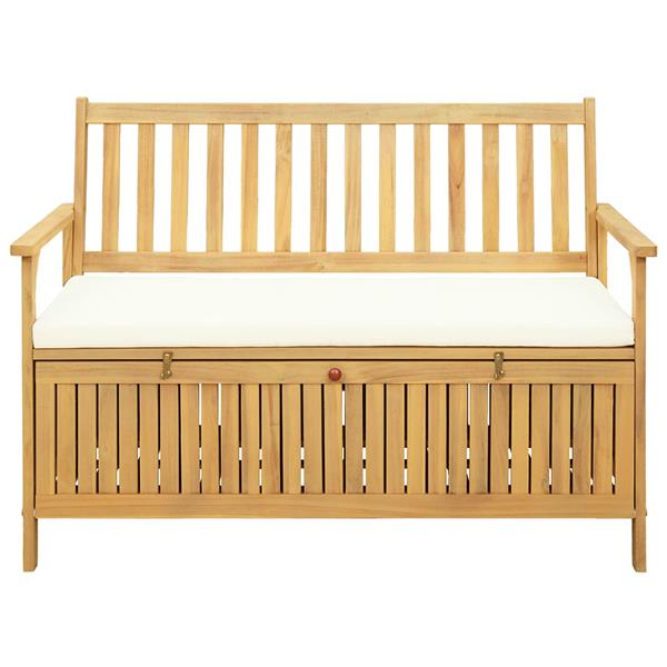 Grote foto vidaxl opslagbank met kussen met opslag met de deur 120 x 63 x 84 cm tuin en terras tuinmeubelen
