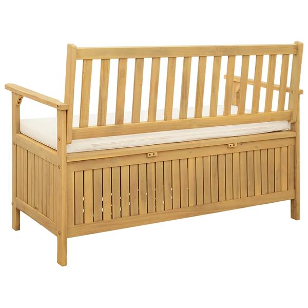 Grote foto vidaxl opslagbank met kussen met opslag met de deur 120 x 63 x 84 cm tuin en terras tuinmeubelen