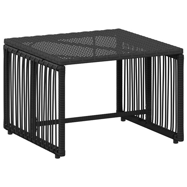 Grote foto vidaxl buitenmeubelset 11 pcs zwart en turquoise poly rattan tuin en terras tuinmeubelen