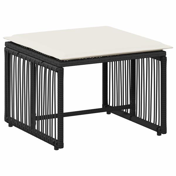 Grote foto vidaxl buitenmeubelset 11 pcs zwart en cream wit poly rattan tuin en terras tuinmeubelen