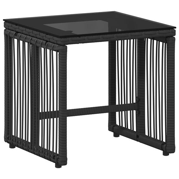 Grote foto vidaxl buitenmeubelset 11 pcs zwart en cream wit poly rattan tuin en terras tuinmeubelen