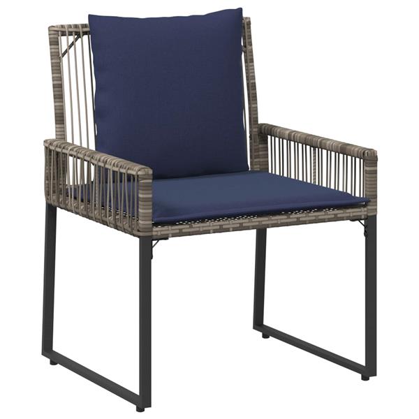 Grote foto vidaxl buitenmeubelset 9 pcs grijs en marineblauw poly rattan tuin en terras tuinmeubelen
