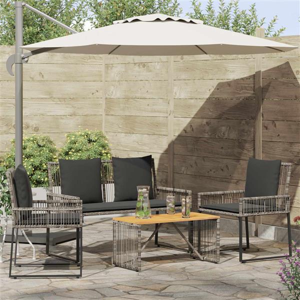 Grote foto vidaxl buitenmeubelset 9 pcs grijs en donkergrijs poly rattan tuin en terras tuinmeubelen