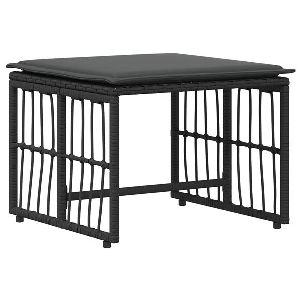 Grote foto vidaxl buitenmeubelset 5 pcs zwart en donkergrijs staal en poly rattan tuin en terras tuinmeubelen