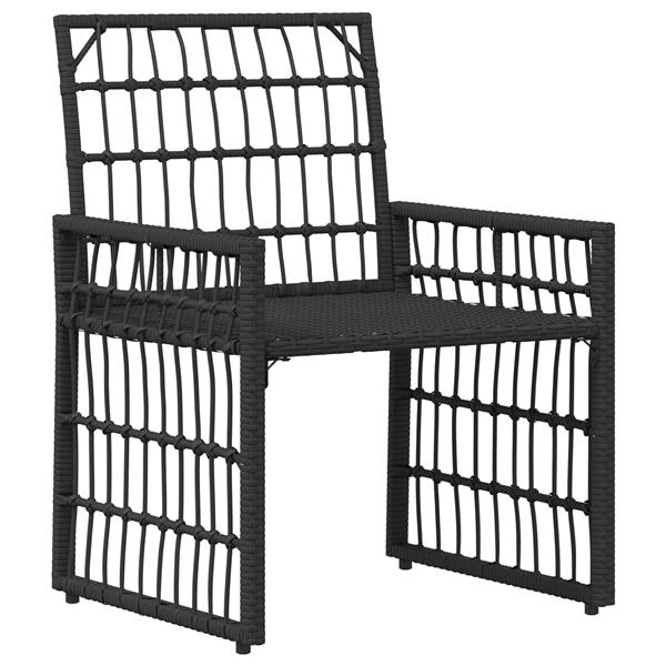 Grote foto vidaxl buitenmeubelset 5 pcs zwart en donkergrijs staal en poly rattan tuin en terras tuinmeubelen