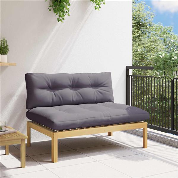 Grote foto vidaxl midden sofaset licht acacia en donker grijs 120 x 80 x 82 cm tuin en terras tuinmeubelen