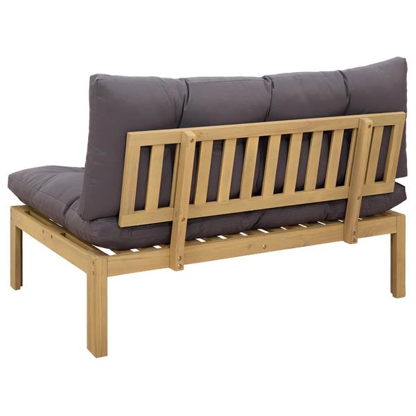 Grote foto vidaxl midden sofaset licht acacia en donker grijs 120 x 80 x 82 cm tuin en terras tuinmeubelen