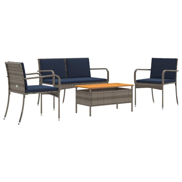 Grote foto vidaxl tuin set met kussen staal tuin en terras tuinmeubelen