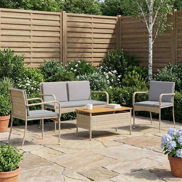 Grote foto vidaxl tuin set met kussen staal tuin en terras tuinmeubelen