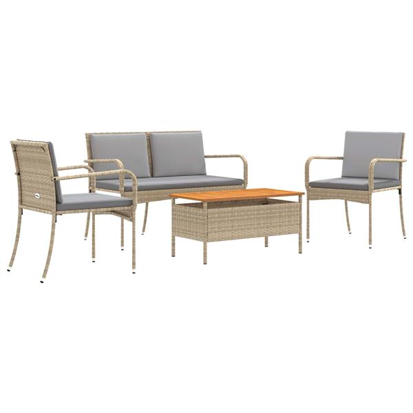 Grote foto vidaxl tuin set met kussen staal tuin en terras tuinmeubelen