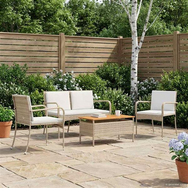 Grote foto vidaxl tuin set met kussen staal tuin en terras tuinmeubelen