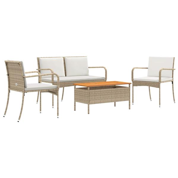 Grote foto vidaxl tuin set met kussen staal tuin en terras tuinmeubelen