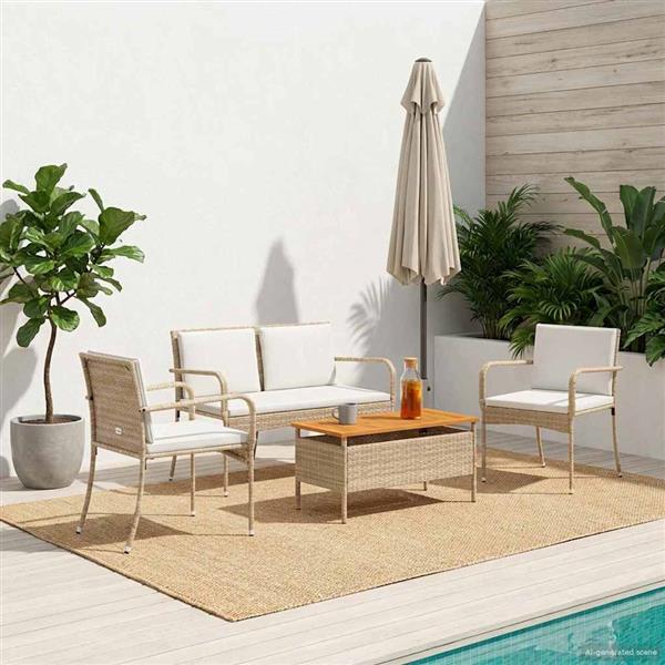 Grote foto vidaxl tuin set met kussen staal tuin en terras tuinmeubelen