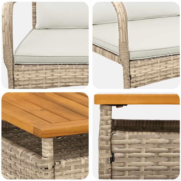 Grote foto vidaxl tuin set met kussen staal tuin en terras tuinmeubelen