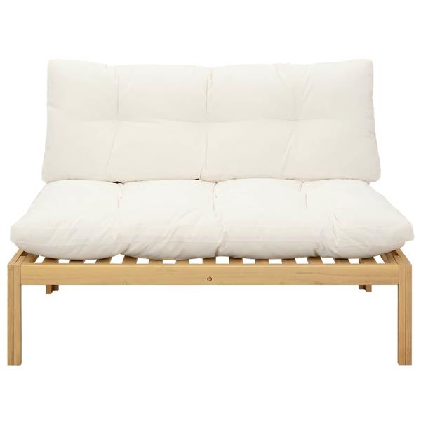 Grote foto vidaxl midden sofaset licht acacia en cr me wit 120 x 80 x 82 cm tuin en terras tuinmeubelen