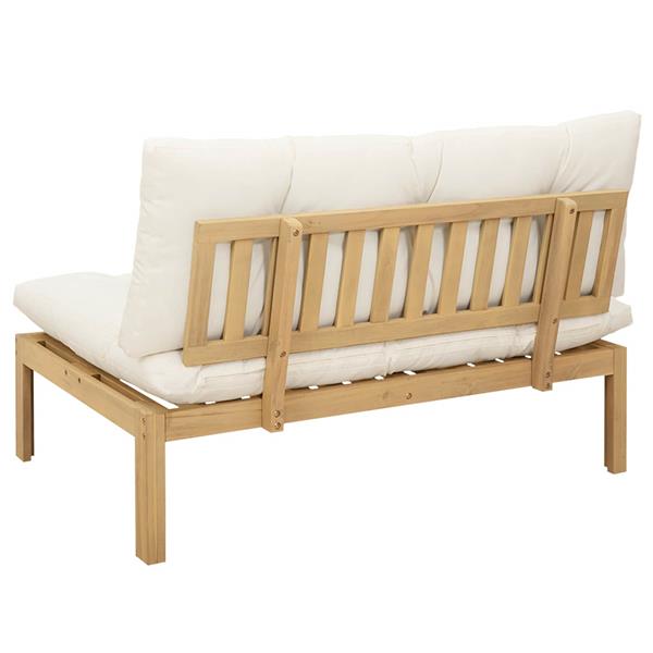 Grote foto vidaxl midden sofaset licht acacia en cr me wit 120 x 80 x 82 cm tuin en terras tuinmeubelen