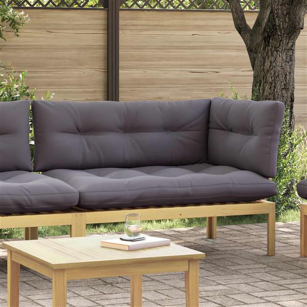 Grote foto vidaxl hoekstoffe licht acacia en donker grijs 132 x 92 x 82 cm tuin en terras tuinmeubelen