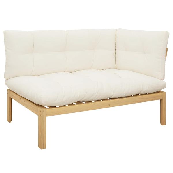 Grote foto vidaxl hoekstoffe licht acacia en cr me wit 132 x 92 x 82 cm tuin en terras tuinmeubelen