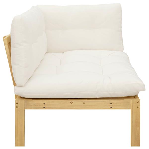 Grote foto vidaxl hoekstoffe licht acacia en cr me wit 132 x 92 x 82 cm tuin en terras tuinmeubelen