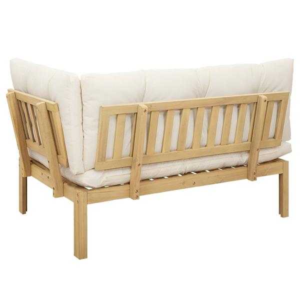 Grote foto vidaxl hoekstoffe licht acacia en cr me wit 132 x 92 x 82 cm tuin en terras tuinmeubelen