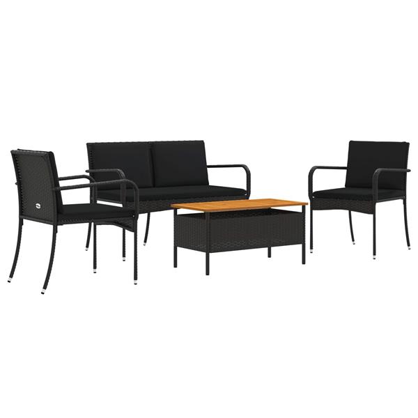 Grote foto vidaxl tuin set met kussen staal tuin en terras tuinmeubelen