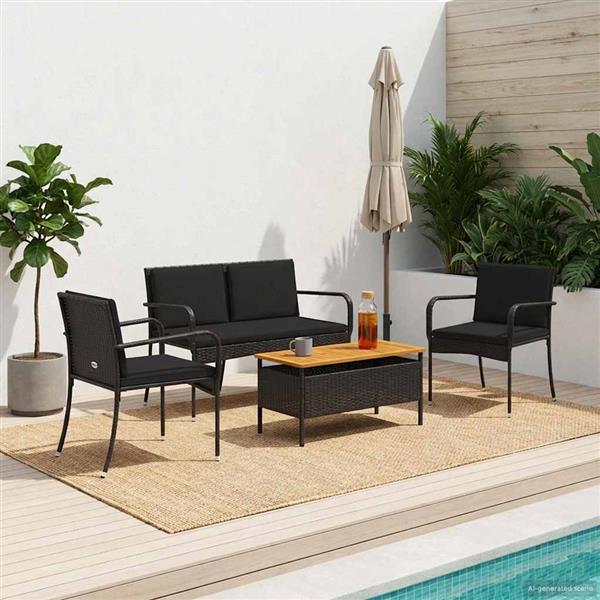 Grote foto vidaxl tuin set met kussen staal tuin en terras tuinmeubelen