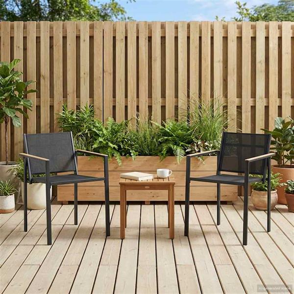 Grote foto vidaxl tuinstoelen 2 pcs zwart en anthraciet 53 5 x 59 x 77 cm tuin en terras tuinmeubelen