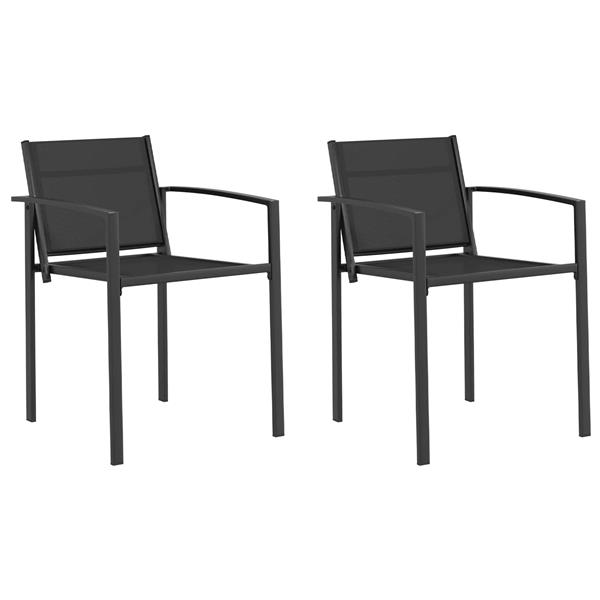 Grote foto vidaxl tuinstoelen 2 pcs zwart en anthraciet 53 5 x 59 x 77 cm tuin en terras tuinmeubelen