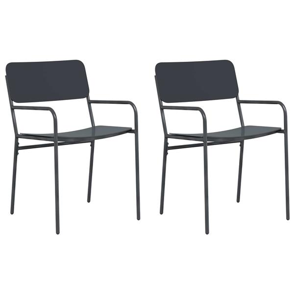 Grote foto vidaxl tuinstoelen 2 pcs antraciet 51 x 55 x 81 cm staal tuin en terras tuinmeubelen