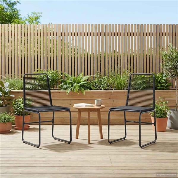 Grote foto vidaxl tuinstoelen 2 pcs zwart 48 x 55 x 89 5 cm rattan tuin en terras tuinmeubelen