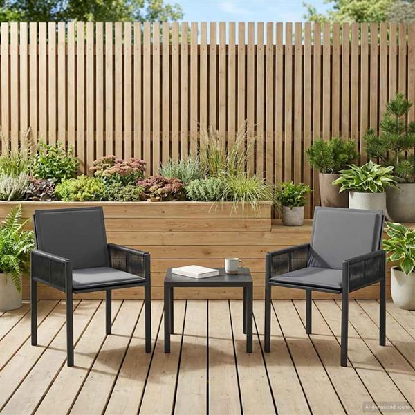 Grote foto vidaxl tuinstoelen met kussen 6 pcs zwart en donkergrijs poly rattan tuin en terras tuinmeubelen
