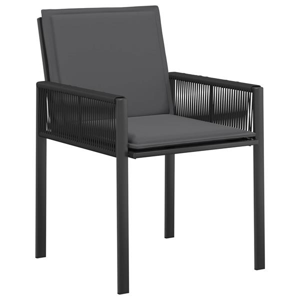 Grote foto vidaxl tuinstoelen met kussen 6 pcs zwart en donkergrijs poly rattan tuin en terras tuinmeubelen