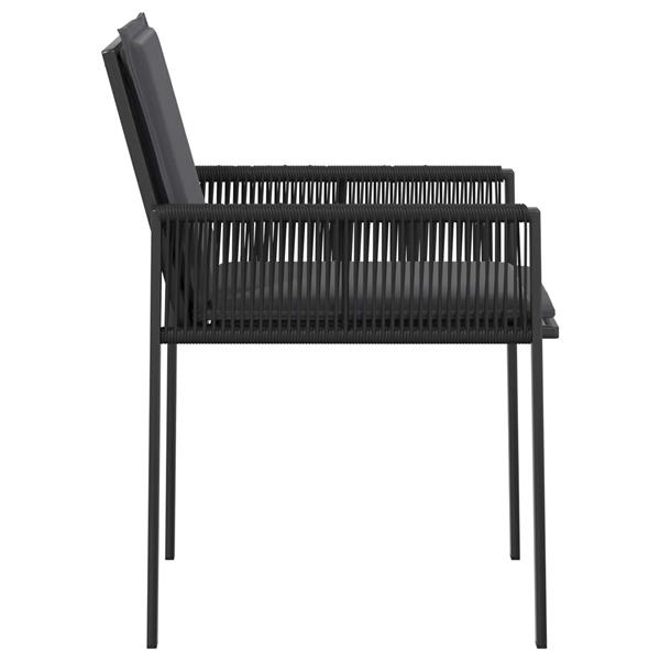 Grote foto vidaxl tuinstoelen met kussen 6 pcs zwart en donkergrijs poly rattan tuin en terras tuinmeubelen