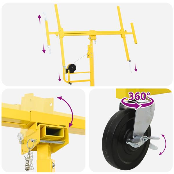 Grote foto vidaxl plafondplaatlifter geel 300 x 107 x 330 cm staal doe het zelf en verbouw gereedschappen en machines