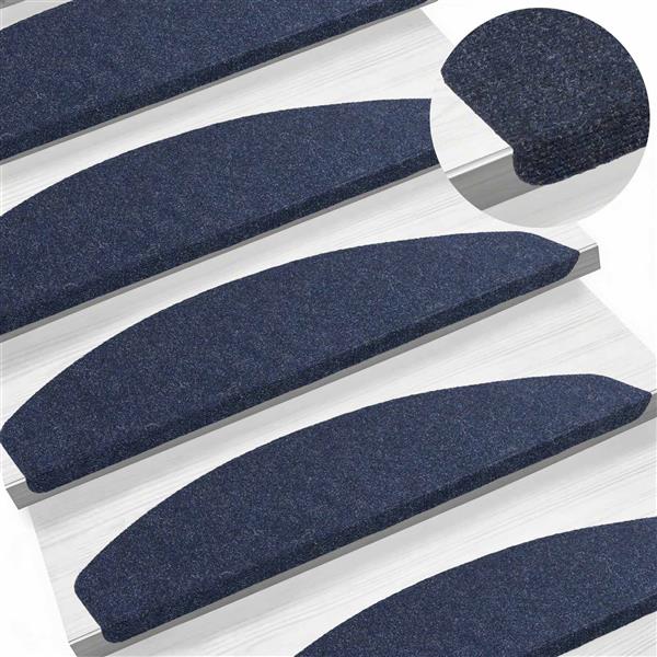 Grote foto vidaxl zelfklevende trapmatten halfrond 15 pcs blauw 80 x 28 x 3 5 cm huis en inrichting overige huis en inrichting