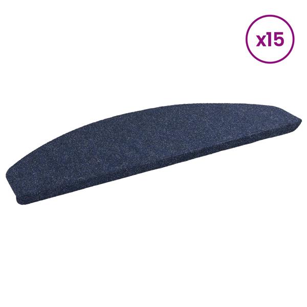 Grote foto vidaxl zelfklevende trapmatten halfrond 15 pcs blauw 80 x 28 x 3 5 cm huis en inrichting overige huis en inrichting
