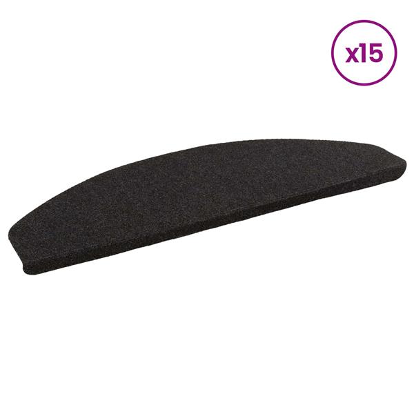 Grote foto vidaxl zelfklevende trapmatten 15 pcs antracietkleurig nadelvilt stof huis en inrichting overige huis en inrichting