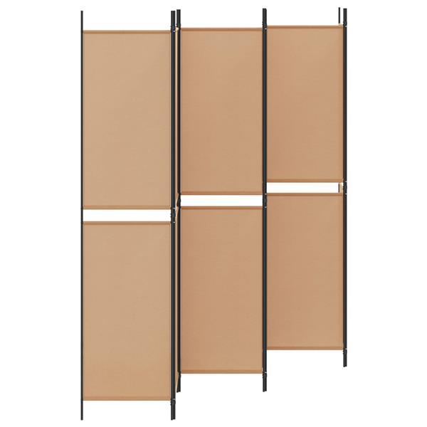 Grote foto vidaxl 6 panelen kamerscherm beige 300 x 220 cm stof huis en inrichting overige huis en inrichting