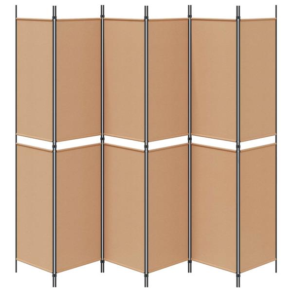 Grote foto vidaxl 6 panelen kamerscherm beige 300 x 220 cm stof huis en inrichting overige huis en inrichting