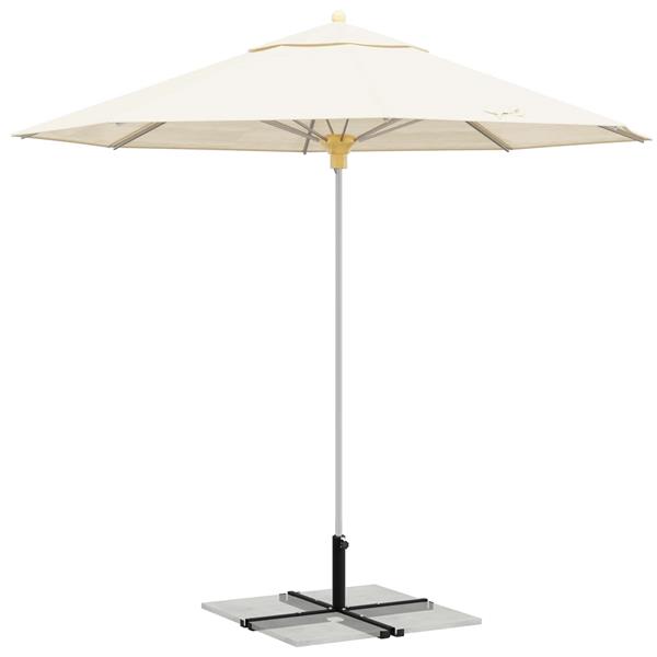 Grote foto vidaxl parasolvoet voor 25 50 mm paal zwart gepoedercoat staal tuin en terras overige tuin en terras