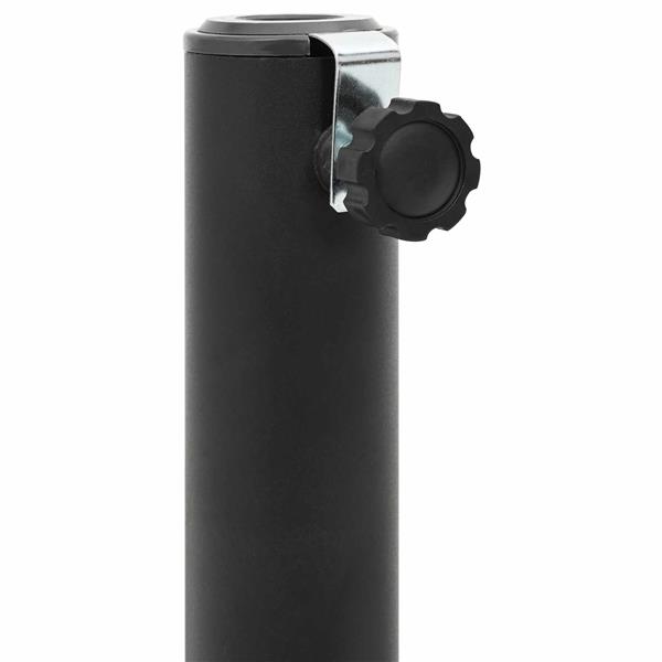 Grote foto vidaxl parasolvoet voor 25 50 mm paal zwart gepoedercoat staal tuin en terras overige tuin en terras