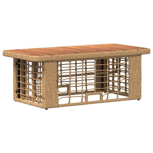 Grote foto vidaxl tuin eettafelset 4 pcs natuur en wit poly riet en acaciahout tuin en terras tuinmeubelen