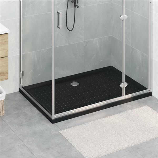 Grote foto vidaxl douche basis tray met dots zwart 120 x 80 x 4 cm abs doe het zelf en verbouw sanitair