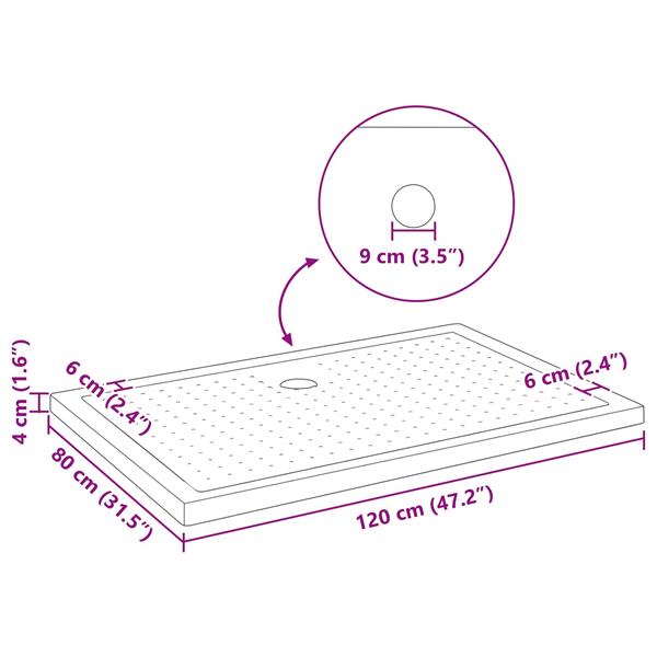 Grote foto vidaxl douche basis tray met dots zwart 120 x 80 x 4 cm abs doe het zelf en verbouw sanitair