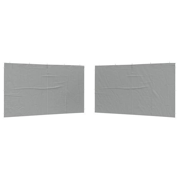 Grote foto vidaxl party tent zijwand 2 pcs lichtgrijs 400 x 195 cm pe en staal tuin en terras overige tuin en terras