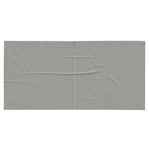 Grote foto vidaxl party tent zijwand 2 pcs lichtgrijs 400 x 195 cm pe en staal tuin en terras overige tuin en terras
