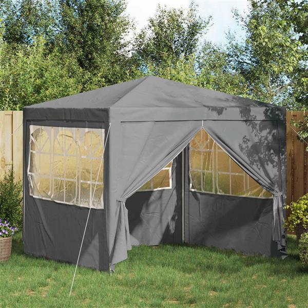 Grote foto vidaxl partytent lichtgrijs 250 x 250 x 240 cm pe en staal tuin en terras overige tuin en terras