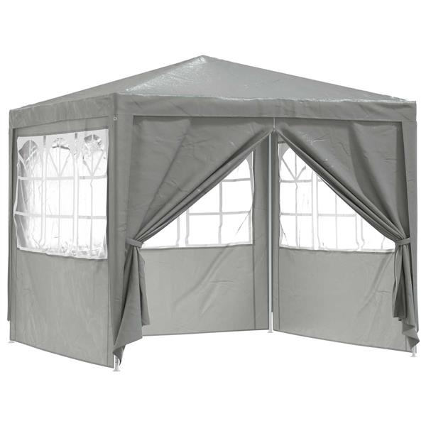 Grote foto vidaxl partytent lichtgrijs 250 x 250 x 240 cm pe en staal tuin en terras overige tuin en terras