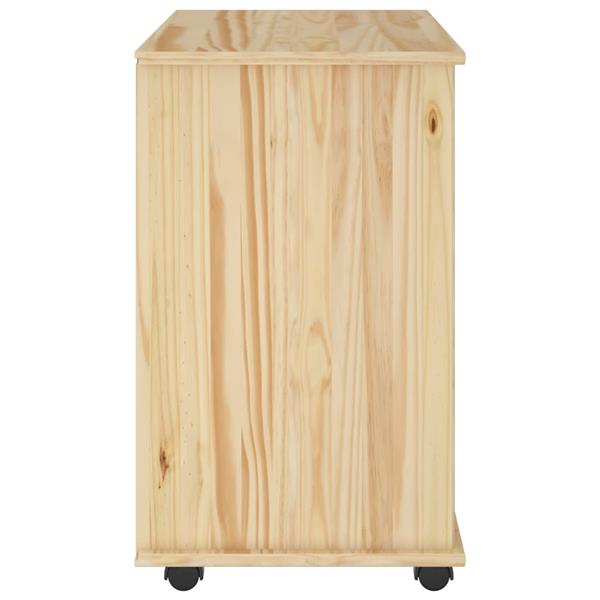 Grote foto vidaxl rolling kast bruin 63 5 x 39 x 65 5 cm massief vurenhout huis en inrichting overige